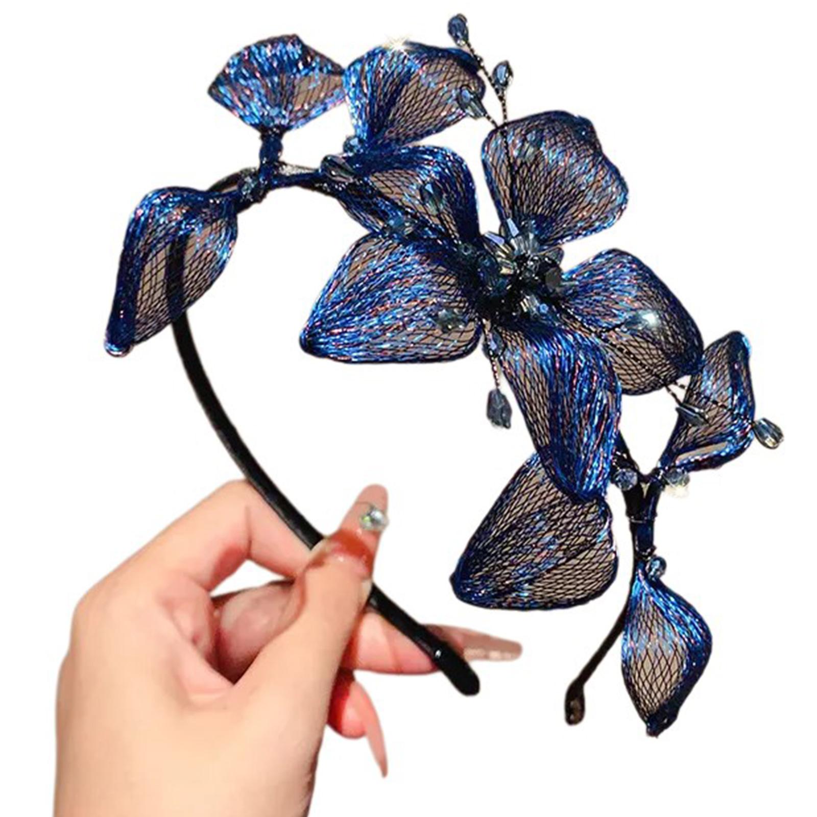 

Цветочная свадебная повязка на голову, повязки для волос, металлическая проволочная головная повязка, уникальный головной убор, аксессуары для волос для выпускного вечера и невесты для женщин