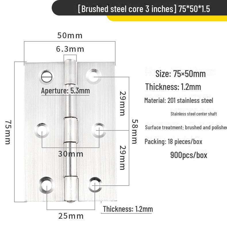 Miniaturowe płaskie zawiasy ze stali nierdzewnej do drzwi szafek drewnianych - rozmiary: 1, 1,5, 2, 2,5, 3, 4 cale