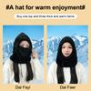 Gorro de Ciclismo à Prova de Vento de Cor Sólida Macio, Capuz Térmico de Inverno, Balaclava com Cordão, Mantenha-se Aquecido, Máscara de Esqui, Chapéu Feminino