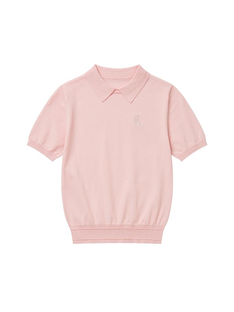 LORDLOAR Round Neck Collar Knit Pink