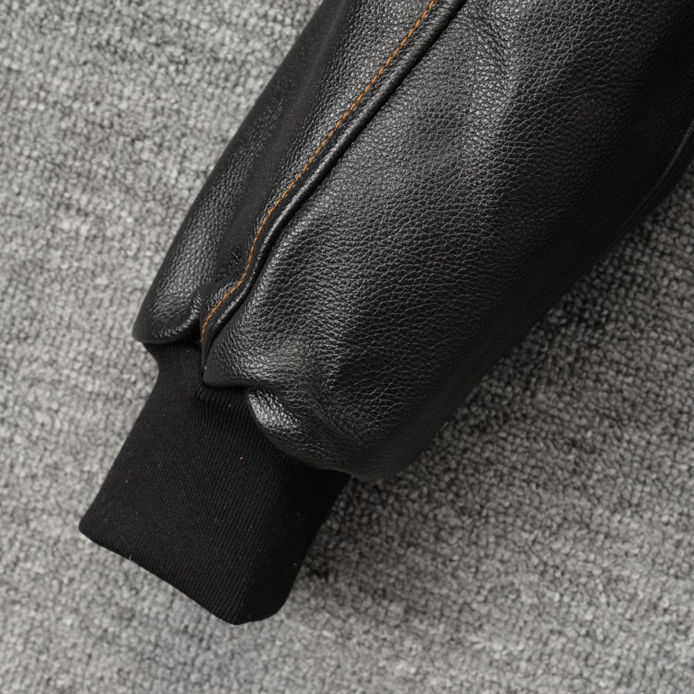 Black Brown Genuine Cow A2 Leather Jacket Men Real Cowhide Pilot Coat Air Force Flight Suits Spring Autumn