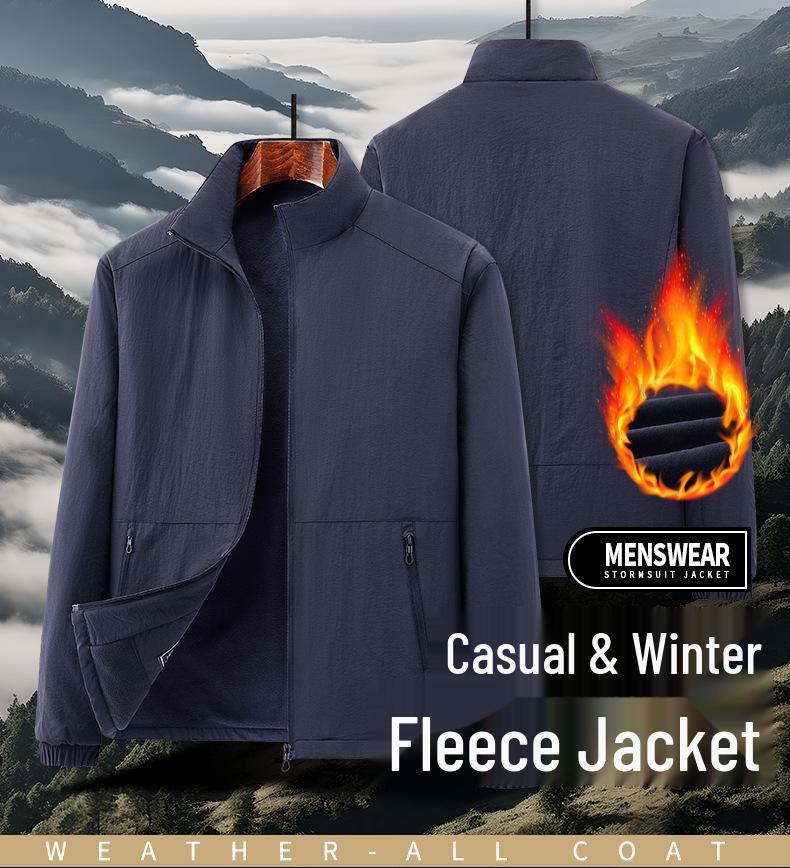 Live Broadcast Versatile Men's Jacket: Stand Collar Coat for Spring, Autumn, Winter - Suitable for Middle-aged and Young Men, Loose Fit.