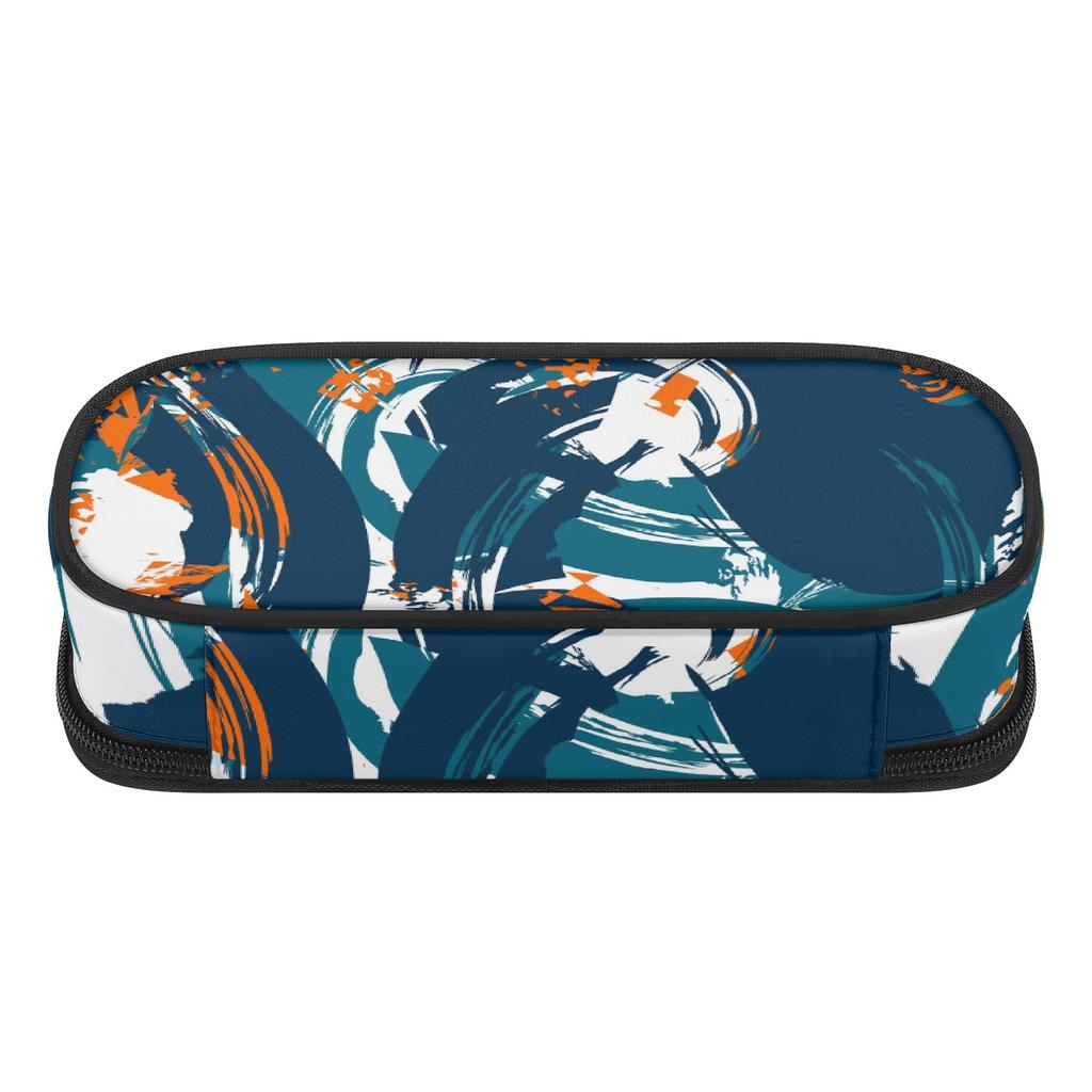 Pencil Case Large Capacity 300D Polyester Zipper Closure with Main Pocket Mesh Layer and Removable Pen Divider for Everyday Study