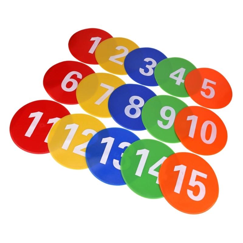 Numbered Spots Marker Flat Floor Spots Markers for Field and Courts Marking Fitness Agility Training Sport Game Exercise