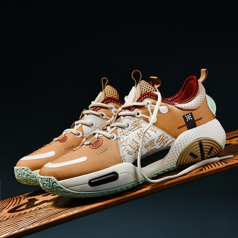 

Осень и зима новая пара баскетбольных кроссовок большого размера уличная повседневная спортивная обувь зефирный резиновый ремень для бега мужская обувь 46 коричневый