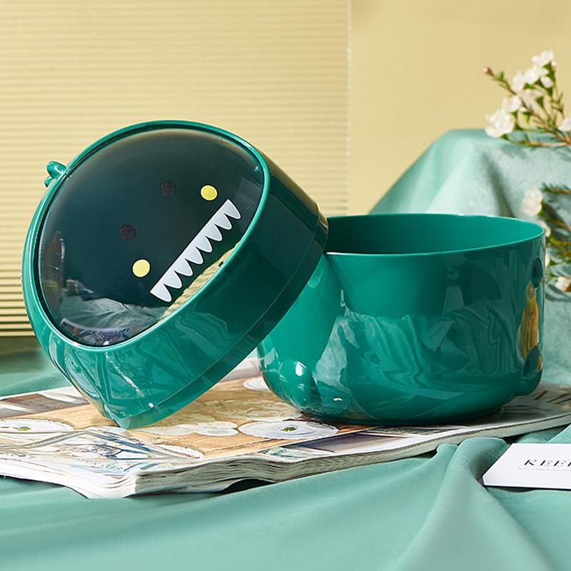 1pc Desktop Trash Can Baby Dinosaur Large Mouth Detachable Design Nonslip Bottom Plastic Mini Trash Can Mini Trash Can