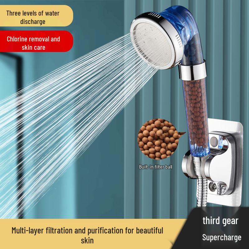 Booster Rain Shower Head Set with Filter - Home Bathing Fixture