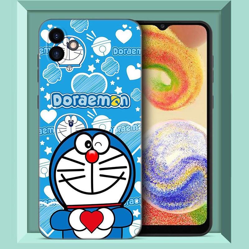 Cartoon Anime Doraemon Phone Case For Samsung Galaxy A01 A03 Core A04 E A02 A05 A10 A20 A21 A30 A50 S A6 A8 Plus A7 Black Cover