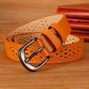 Hollows Flower Print Belt Elegant Fashionable Waistband Retros Styles Women Belt for Casual Wear