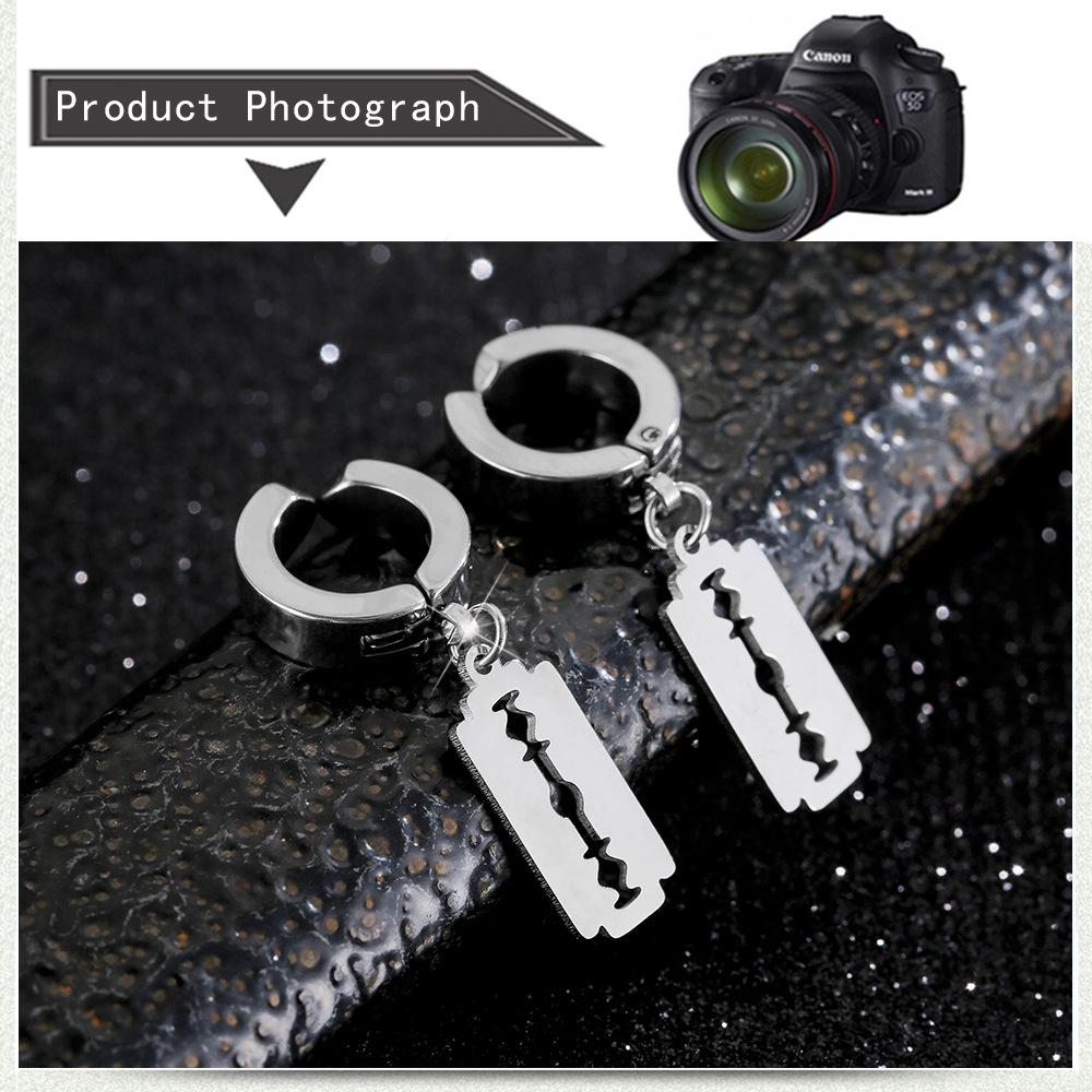 Bao Shalina Retro Punk Blade Earrings: Trendy Hip-Hop Street Style for Couples and Men