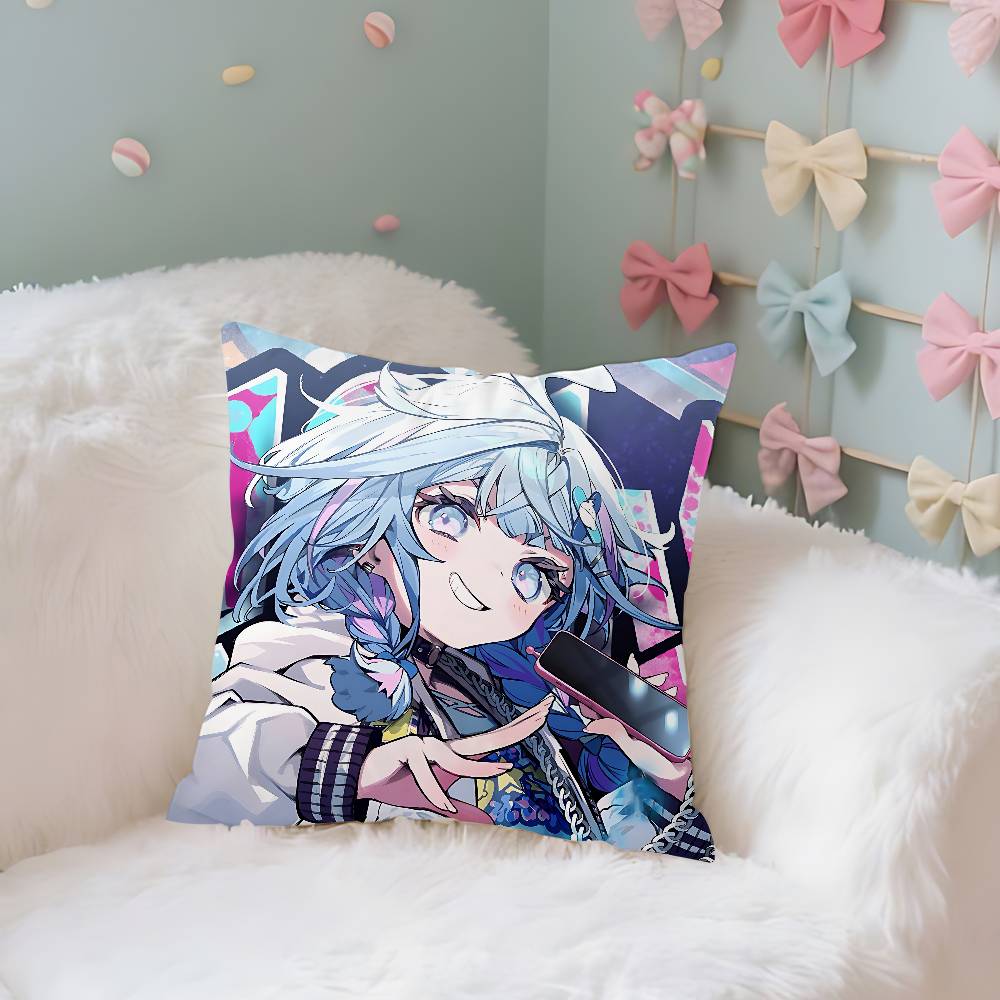 Hololive Cartoon Pillow Case Throw Pillow Cover Nordic Vintage Style Cushion Covers Home Living Room Sofa Couch Seat