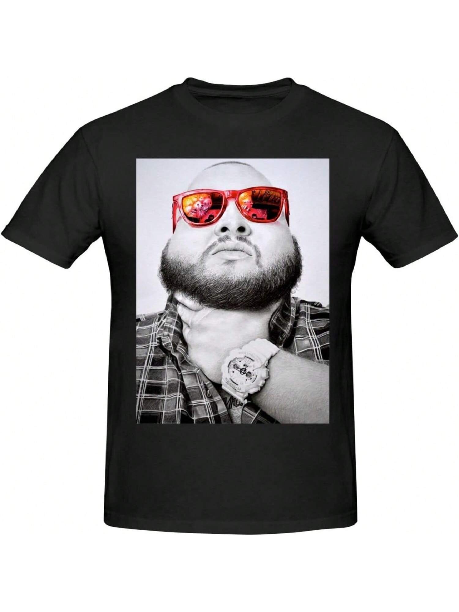 Action Music And unisex s Comfortable Short Sleeve Shirt Round Neck Cotton Fashion T-Shirt Black1 S разноцветный