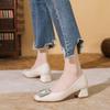 Interview water head drill single shoes new autumn black professional shoes thick heel high heels