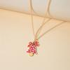 Christmas Cartoon Oil Dripping Elk Snowman Bell Necklace, Creative Design Gift Pendant Female