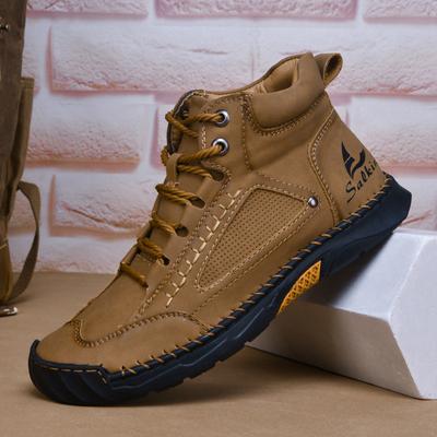 Men's Ankle Boots Luxury Handmade Leather Boots Fashion Casual High-Top Boots High Quality Men Sneakers Big Size48 Botas Hombre