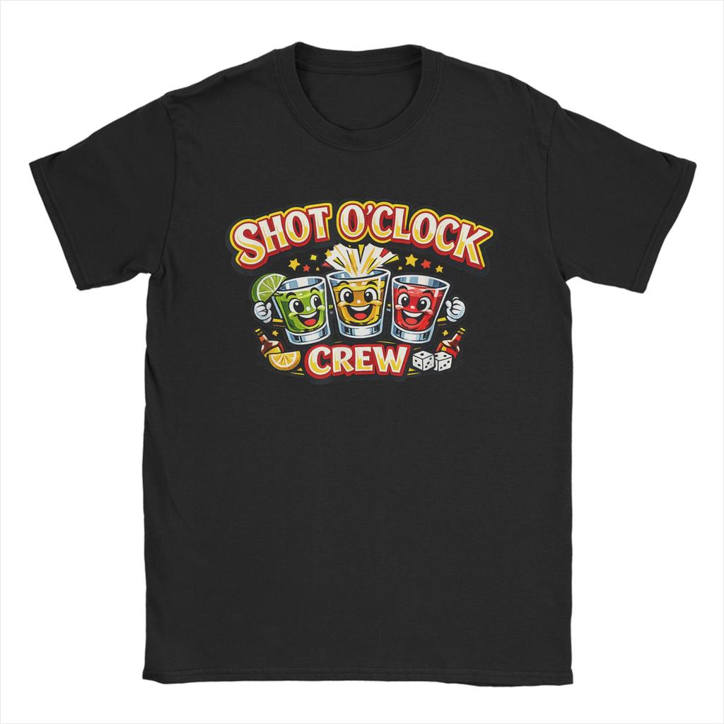 Funny It is Shot O Clock Somewhere Barhopping Drinking Party Tshirt Cotton Clothes Vintage O-neck