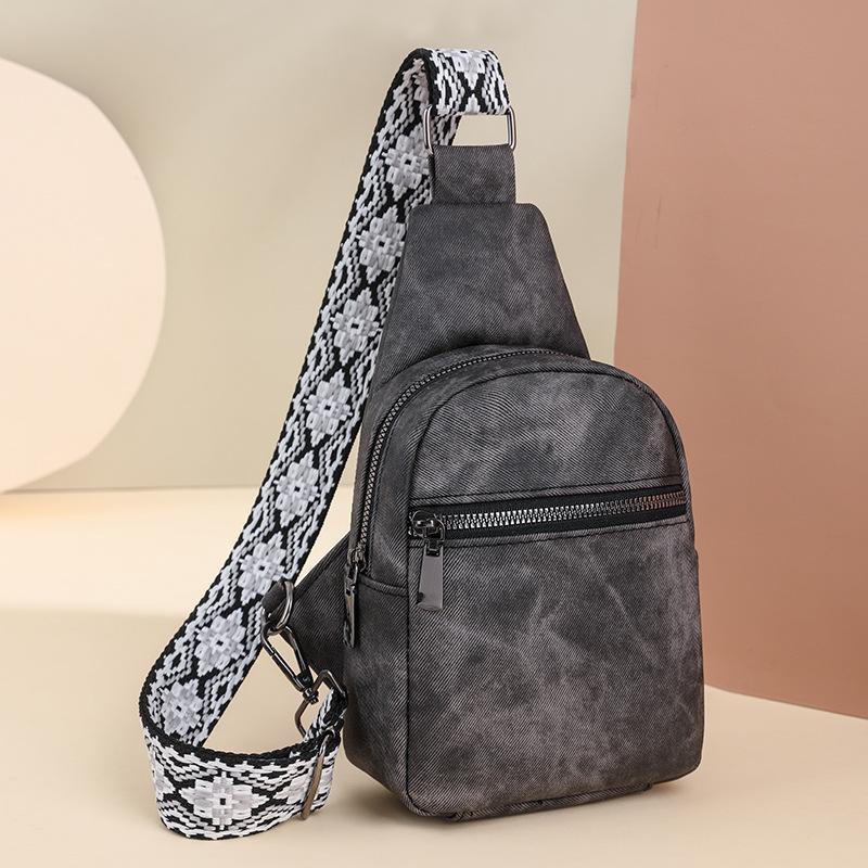 Wide Shoulder Strap Chest Bag Single Shoulder Bag Crossbody Bag Women's Bag