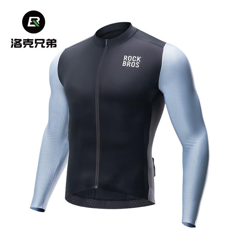 ROCKBROS Mens Cycling Jersey Long Sleeve Breathable Lightweight Mountain Road Bike Apparel Summer