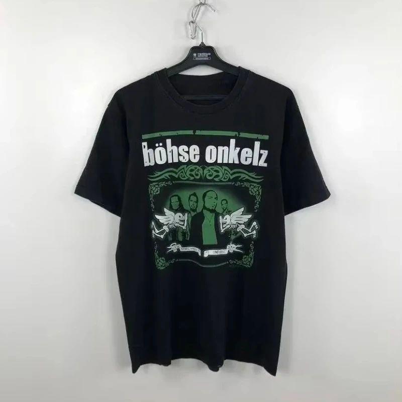 Gehasst Verdammt Vergöttert II Böhse Onkelz Peripheral Pattern Printing Summer Oversize Tees Cotton Men's and Women's T-shirts