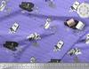 Soimoi Green Japan Crepe Satin Fabric Pumpkin & Skull Halloween Print Fabric by metre 42 Inch