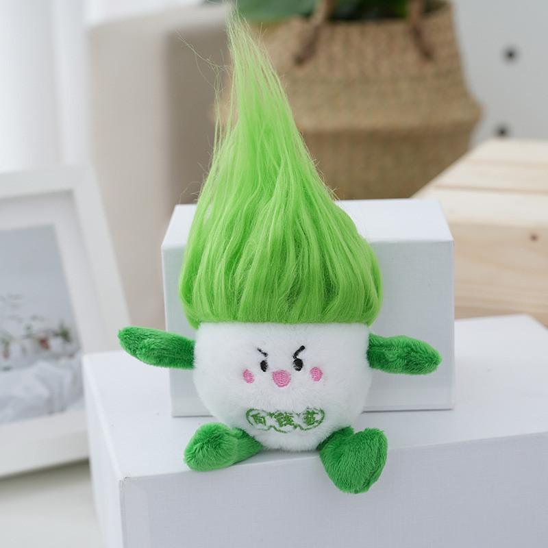 Cute Stuffed Plush Toy Doll Keychain Fluffy Adorable Animal Pendant Light Green Pink