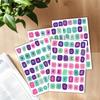 181 English Letters, Numbers & Symbols Label Stickers (4 Sheets) for Student Diaries & Collages
