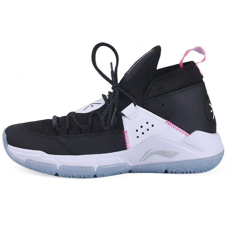 Li Ning ALL DAY 5 Way Of Wade Abrasion Resistant Breathable Mid Top Basketball Shoes Men's Black White ABPQ015-1