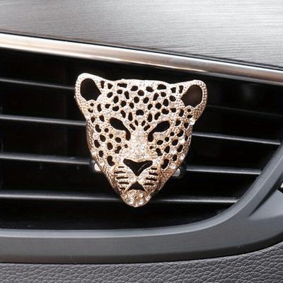 Auto Lufterfrischer Im Auto Innenraum Dekor Aroma Auto Diffusor Lüftungsschlitz-Clip Diamant Leopard Festes Parfüm Bling Autozubehör Auto