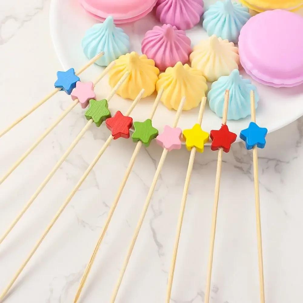 100Pcs Disposable Bamboo Picks Fruit Sticks For Kids Cocktail Decor Picks Salad Sandwich Buffet Toothpicks Wedding Party Supply