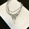 Advanced Sense Butterfly Necklaces Rhinestone Multilayered Choker  Jewelry Accessories