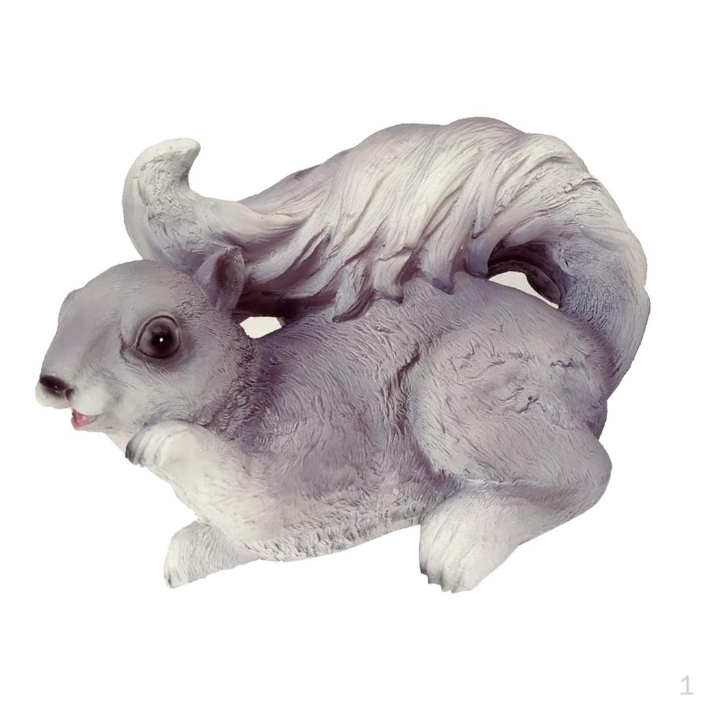 

Cute Patio Waving Squirrel Figurine Statue Terrace Lawn Decor серый