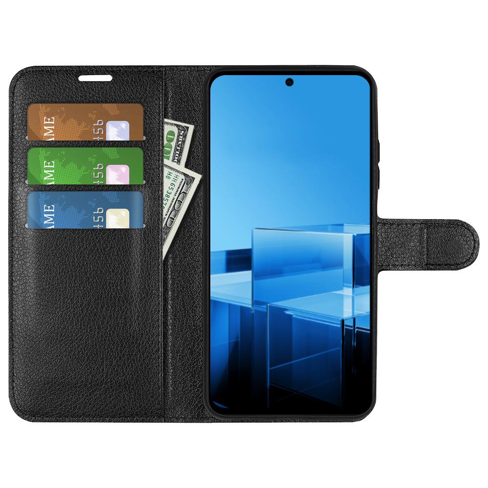 

For Asus Zenfone 11 Ultra 5G Case Litchi Texture Card Holder Phone Protective Cover Black