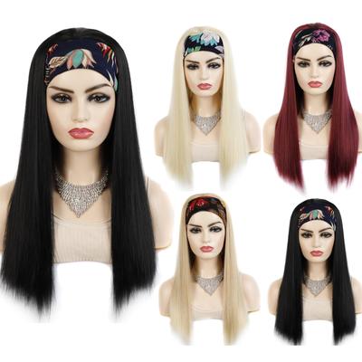 Synthetic Headband Wig Honey Blonde Straight Hair Wigs with Headband Party Daily Use Quick Dress Up