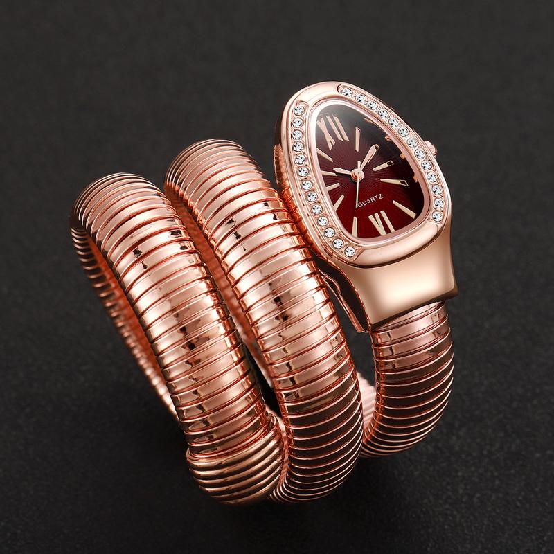 Fashion Women Snake Shape Quartz Watches Luxury Rhinestone Roma Dial Wristwatch Girls Clock Reloj Mujer