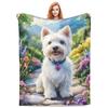 Cute West Highland White Terrier Blanket for Kids Girls Pet Lovers Birthday Gift,Soft Cozy Fleece Blanket for Room Couch Bed