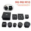 10pcs Black Square/Round Plastic Nut Foot Plug M6 M8 M10 With Nut Hole Erts Caps Pipe Cover Furniture Leg Feet Tube Plug