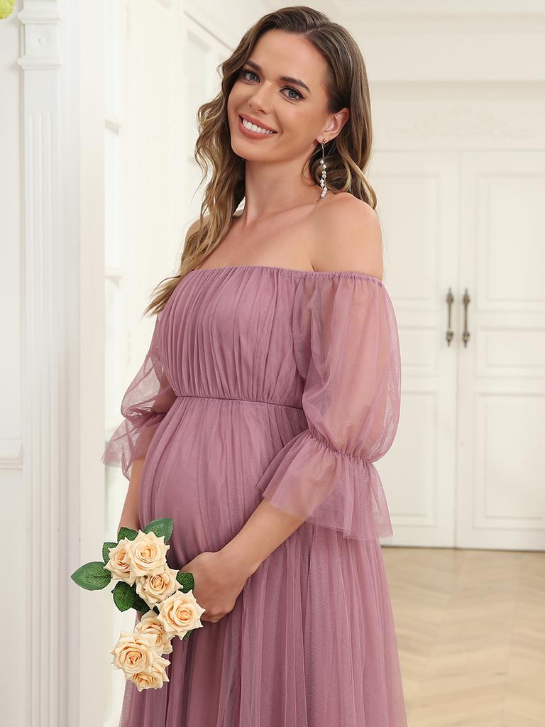 Ever-Pretty Women's Off-Shoulder A-line Tulle Maternity Dress for Baby  Shower  buy at low prices in the Joom online store
