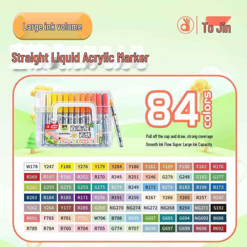 Zhi Jin Liquid Acrylic Marker - Soft Tip, Opaque Watercolor Pen for DIY Graffiti & Elementary School Art.
