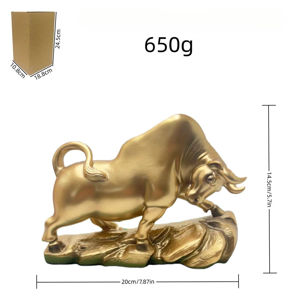 Creative Water Transfer Colorful Wall Street Bull Ornament, Resin Craft For Home Living Room Entrance Desktop Decoration
