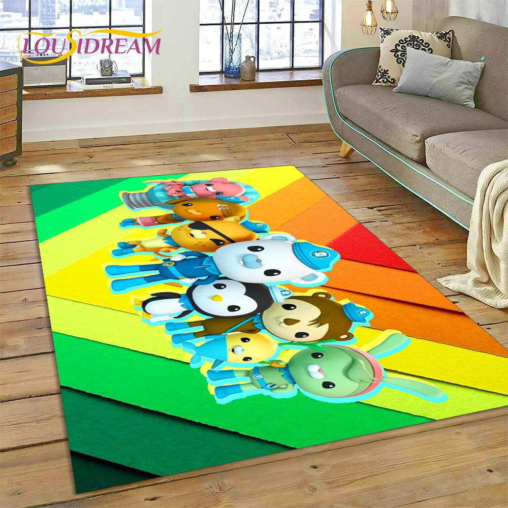 3D kreslený koberec The Octonauts Barnacles, Koberec do obývacího pokoje, ložnice, k pohovce, rohožka, Dekorace, Dětská protiskluzová podlahová rohož
