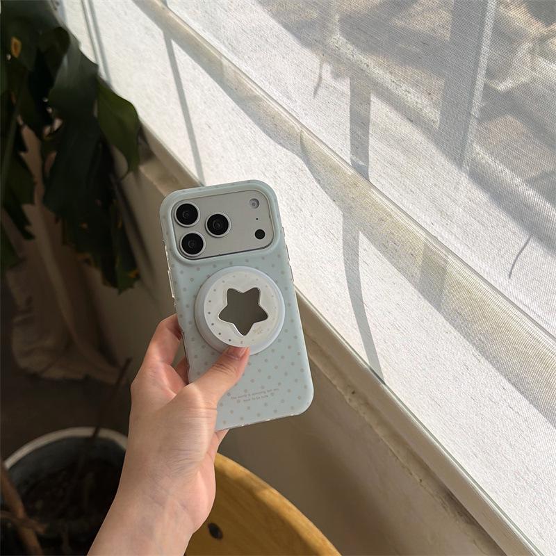 Blue Polka Dot Magnetic Phone Holder for Apple 14/15/16/17 Pro/Pro Max Cases