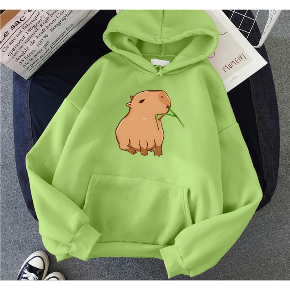 Funny Capybara Kawaii Cartoon Print Women Hoodies Hip Hop Clothes Hooded Sweatshirts Streetwear Hoodie Female Hoody