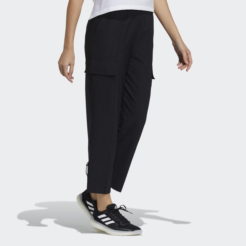 Adidas Casual Solid Color Pocket Long Pants Women Bottoms Black GP0666