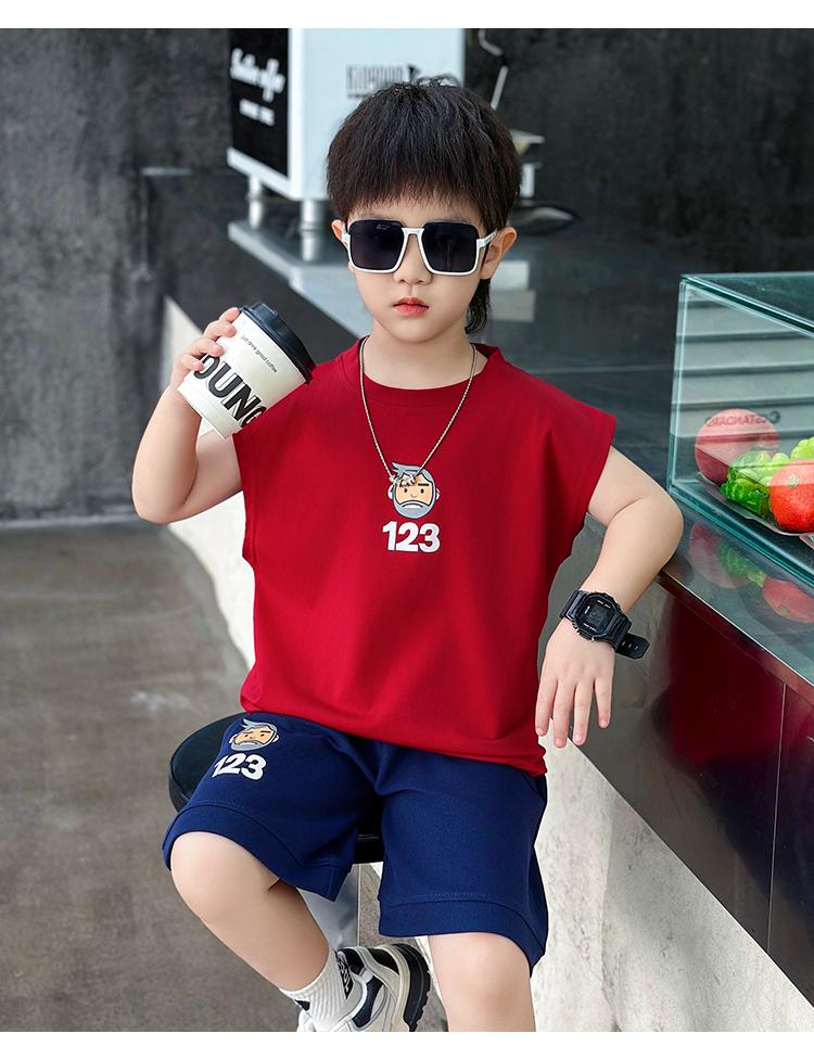 Boys' Summer Vest Set 2026 New Children's Clothing Korean Style Boys' Summer Clothing Boys' Baby Thin Sleeveless Clothes