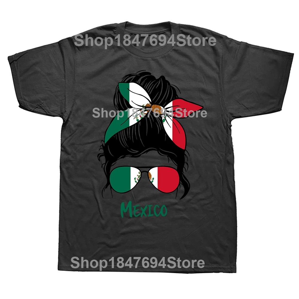 Funny Mexican Girl Hair Flag Mexico Pride T Shirt Tee Tops Round Neck ShortSleeve Fashion Tshirt Clothing Casual Basic Tshirts