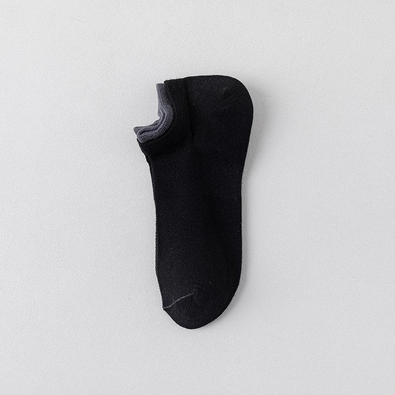 Men's Summer Thin Cotton Deodorant Sweat Absorbing Low Top Mesh Breathable Short Tube Boat Socks