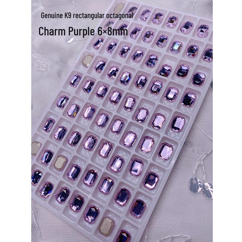 Champagne Colored K9 Octagonal Nail Diamonds for Salons