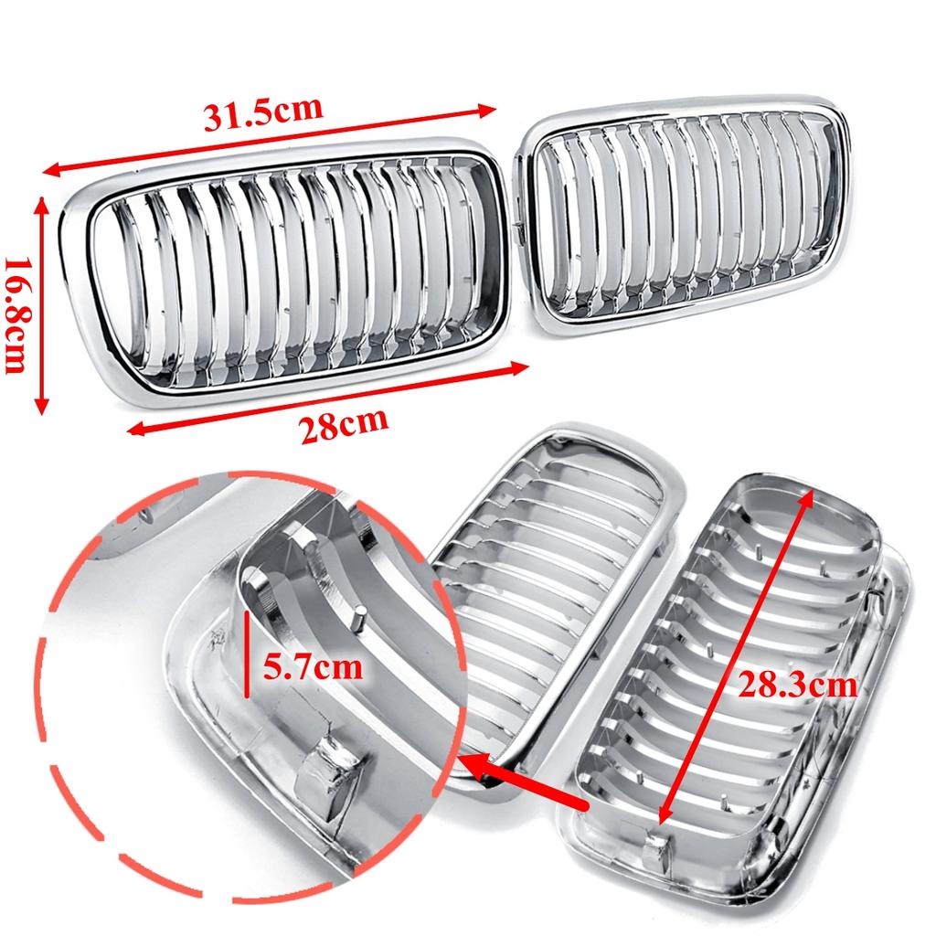Front Hood Kidney Grille Bumper Single Slat Grill Grille For BMW 7-Series E38 730IL 735I 728I 750I Sedan 1999-2001 Front Kidney