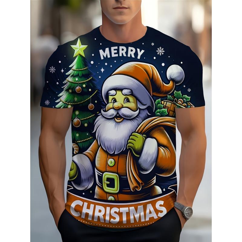 Funny Christmas T-Shirt for Men, Ugly Sweater Holiday Design, Novelty Graphic Tee for Xmas Party, Cool Gift Idea for Family
