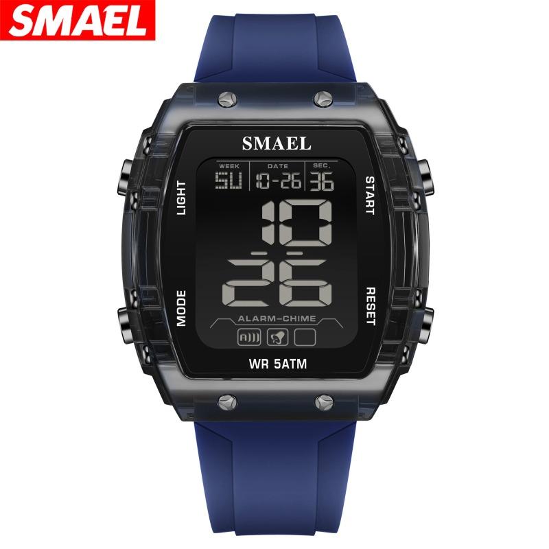 

Top Brand Digital Single Display Barrel Street Tide Electronic Watch Youth Sports Alarm Waterproof Watch